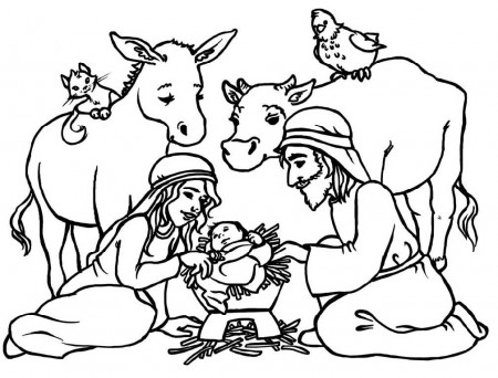 Child Nativity Coloring Pages For Kids Printable
