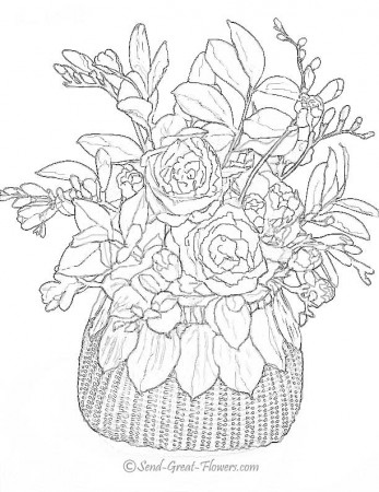 Advanced Flower Coloring Pages - Flower Coloring Page