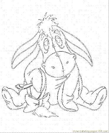 Coloring Pages Eeyore Sad Of His Tail (Cartoons > Winnie The Pooh 