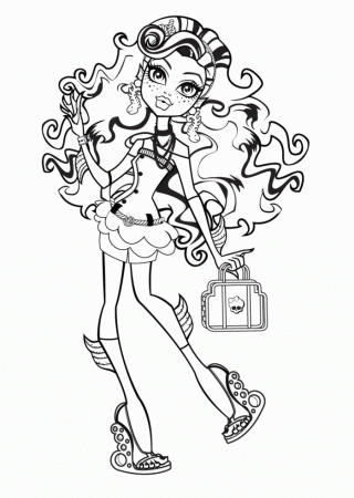 Monster High Lagoona Blue Shopping Coloring Pages - Monster High 
