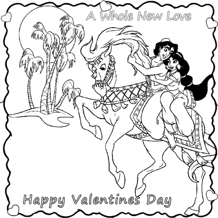 Disney Princess Valentines Day Coloring Pages - d'