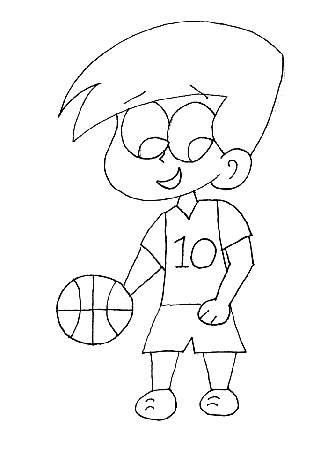 Printable Basketball Basketballboy01 Sports Coloring Pages 