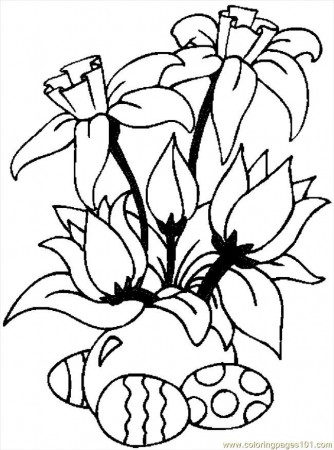 Coloring Pages Easter Eggs & Flowers (Entertainment > Holidays 