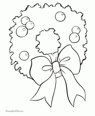 Coloring Pages Christmas Wreath Printable