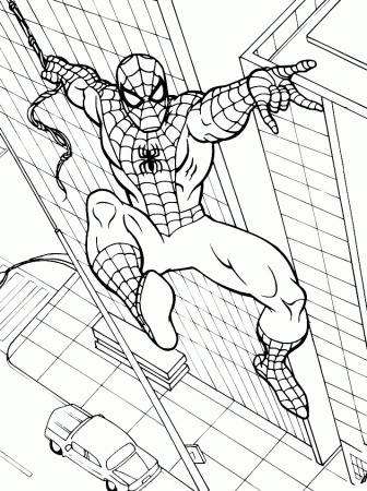 Spiderman Leaping So High And Beautiful Coloring Page |Spyderman 
