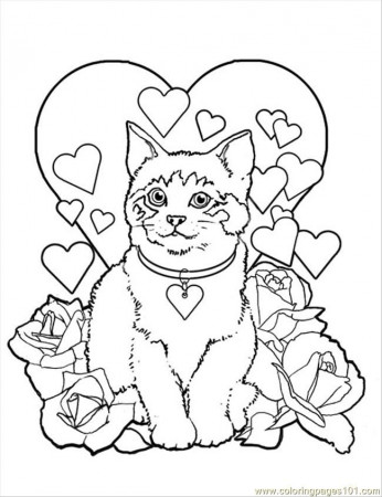 Free Printable Coloring Page Dog Cat Mammals Cats