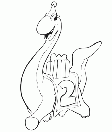Birthday Coloring Page Coloring For 2 Year Olds Dinosaur With a 