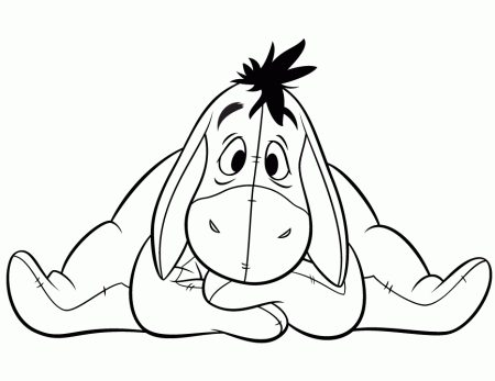 Cute Eeyore Cartoon Coloring Page | Free Printable Coloring Pages