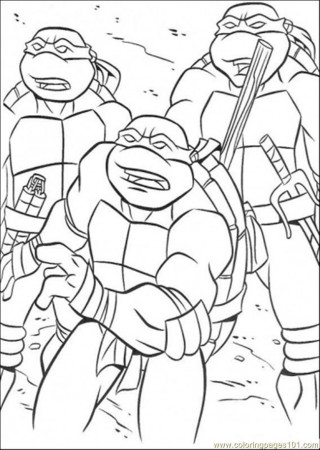 Coloring Pages Three Tmnt Are Surprised (Cartoons > Ninja Turtles 