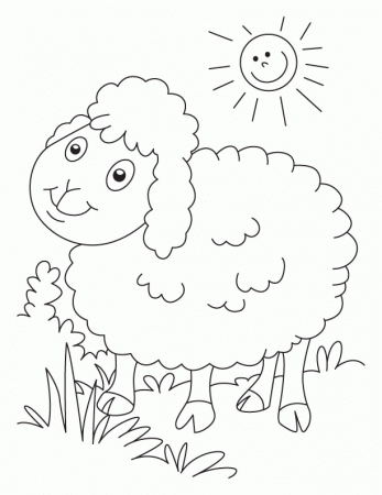 Sheep soaking sun warmth coloring pages | Download Free Sheep 