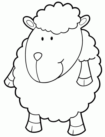 Cartoon Sheep For Children Coloring Page | Free Printable Coloring 