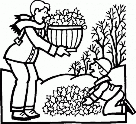 Two Boy Men Clean Home Garden Coloring Page - Kids Colouring Pages