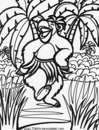 Easy Amazing Jungle Scene Coloring Page Coloring Page | Laptopezine.
