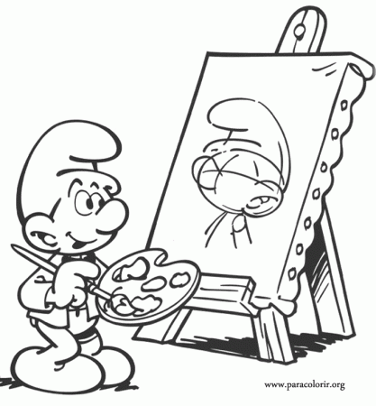 The Smurfs - Painter Smurf coloring page