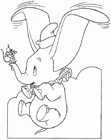 Dumbo the Elephant | Free Printable Coloring Pages 