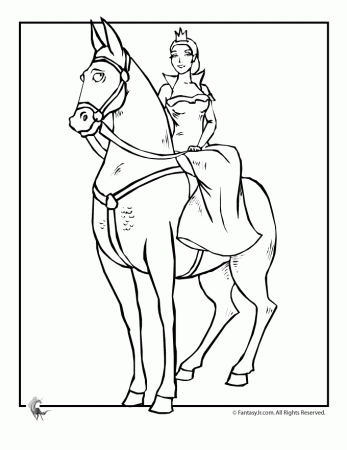 princess on horse Colouring Pages (page 2)