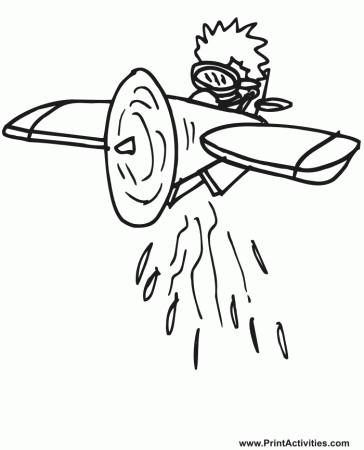 airplane coloring page cartoon crop duster