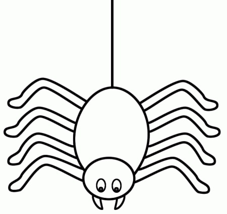 Spider on a thread - Coloring Page (