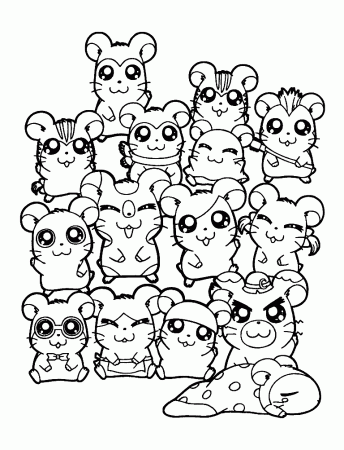 Cute Hamsters coloring pages