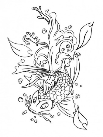 Koi Fish Coloring Pages Online Kids Colouring Pages 195408 Koi 