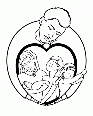Father's Day hug - Free Printable Coloring Pages