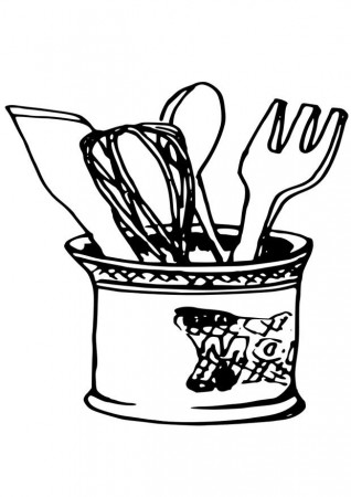 Coloring page kitchen utensils - img 19079.
