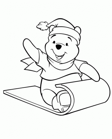 Winnie The Pooh Was Holding A Balloon Coloring Page - Winnie the 