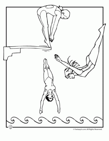 olympic diving Colouring Pages