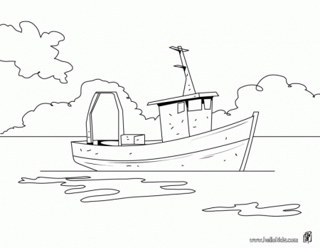 Cute Fishing Boat Coloring Page Source Tv Concept | ViolasGallery.