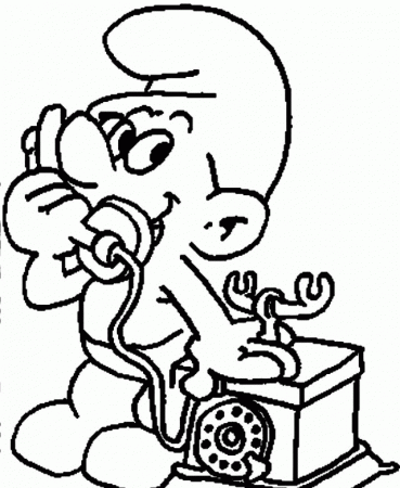 Download A Smurf Is Calling Someone On The Phone Coloring Pages Or 