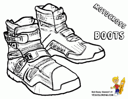 dirt bike boots Colouring Pages