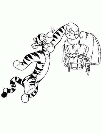 Tigger Slam Dunk Basketball Coloring Page | HM Coloring Pages