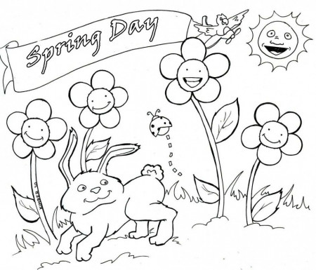 Spring Day Spring Watering Flowers Coloring Pages Spring Prep 
