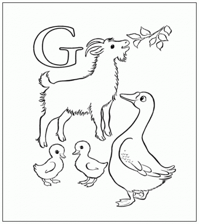 G Is For Goose And Goat Coloring Pages - Kids Colouring Pages