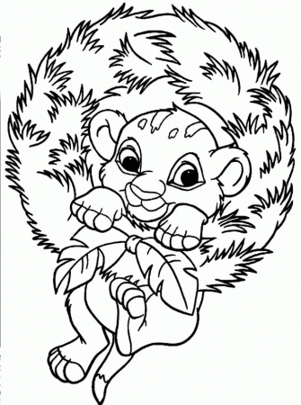 Download Baby Simba Wants To Celebrate The Christmas Coloring 