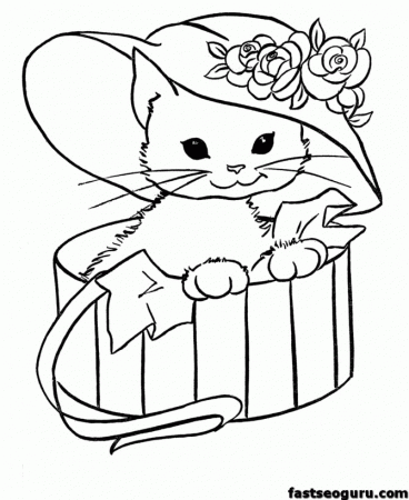 walking dog in winter coloring page purple kitty