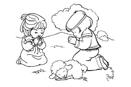 Child Little Girl Praying Coloring Page
