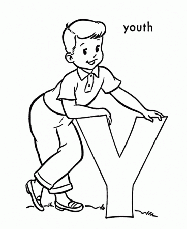 ABC Alphabet Coloring Sheets - Y is for Youth | HonkingDonkey