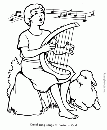 Bible coloring page of David 012 Bible Coloring Pages For Children 