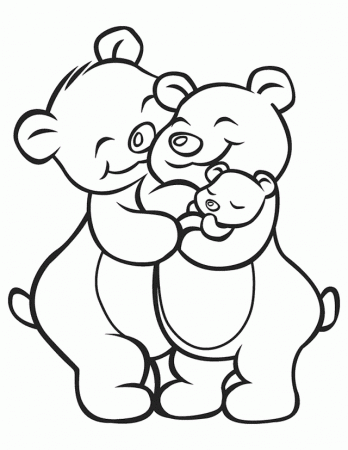 bear family coloring page mothers day pages kids
