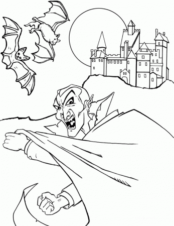 Vampire and Bat Coloring Pages To Children's Learning