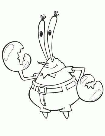 Mr Krabs Nickelodeon Coloring Page | HM Coloring Pages