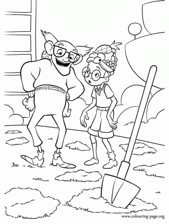 Meet the Robinsons - Lewis and Grandpa Robinson coloring page