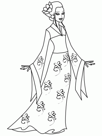 Kimono Japan Coloring Pages & Coloring Book