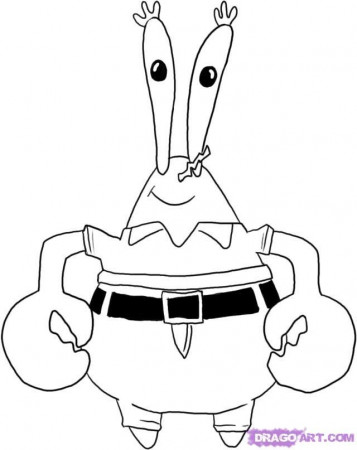 How To Draw Mr Krabs, Step by Step, Nickelodeon Characters 