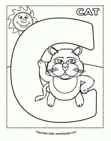 C is for Cat - Free Coloring Pages for Kids - Printable Colouring 