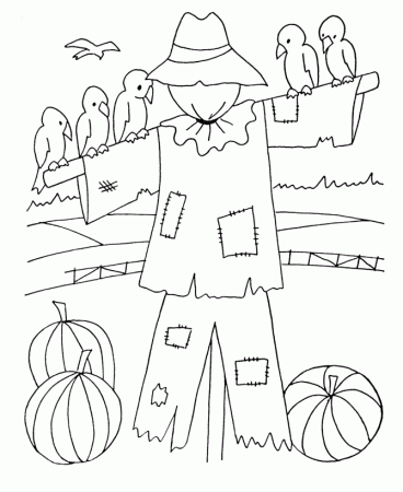 BlueBonkers: Fun Halloween Coloring Page Sheets - Scarecrow and 