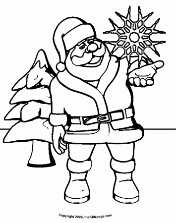 Santa Claus and Snowflake Free Coloring Pages for Kids - Printable 