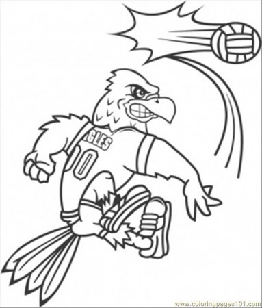 Coloring Pages Bird With Volley Ball (Sports > Volleyball) - free 