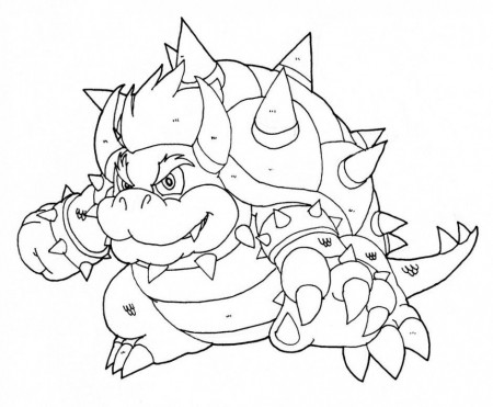 Super Mario Bowser Coloring Pages To Print 206609 Bowser Coloring 